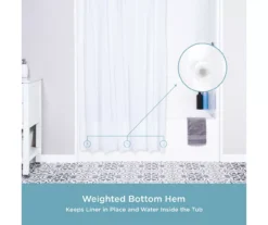 Kenney 13-Piece Medium-Weight PEVA Shower Liner & Roller Ring Set -Home Store 810587946 5