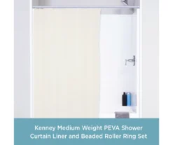 Kenney 13-Piece Medium-Weight PEVA Shower Liner & Roller Ring Set -Home Store 810587948 2