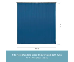 Blue 13-Piece Lightweight PEVA Shower Liner & C-Ring Set -Home Store 810587951 3