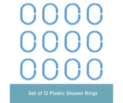 Blue 13-Piece Lightweight PEVA Shower Liner & C-Ring Set -Home Store 810587951 7