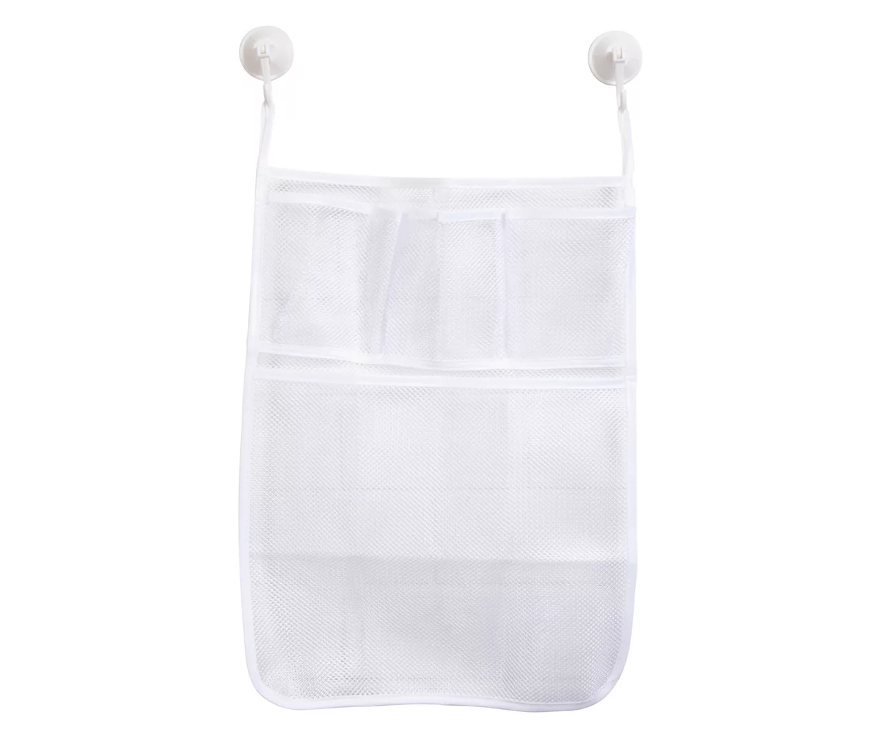 White Mesh 4-Pocket Hanging & Suction Shower Organizer Caddy 3 White Mesh 4-Pocket Hanging & Suction Shower Organizer Caddy