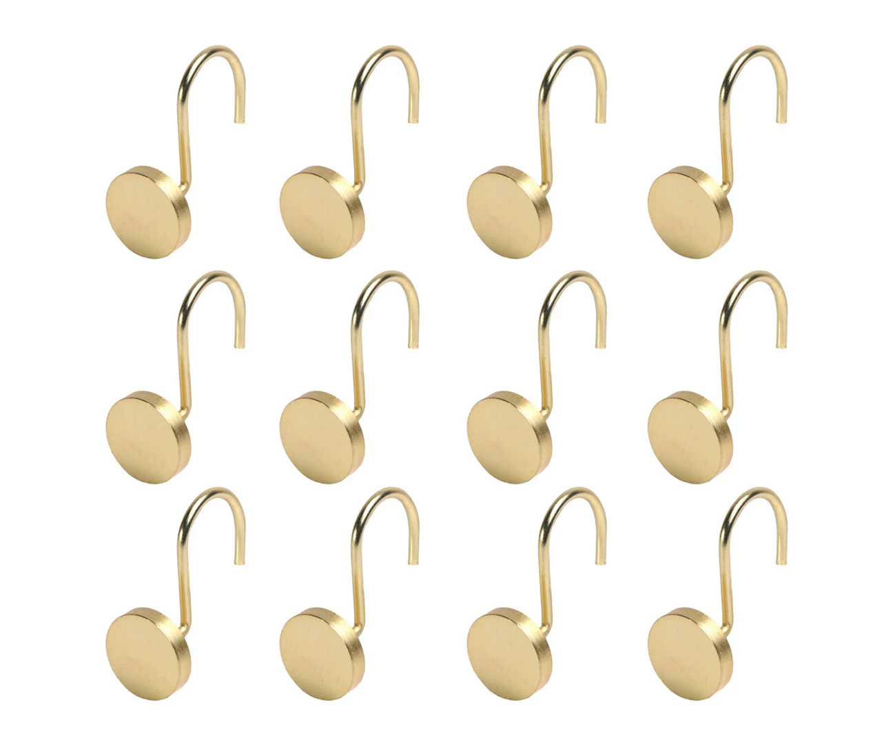 Resort Portfolio Maldives Modern Brass Steel Shower Curtain Hooks, 12-Pack 3 Resort Portfolio Maldives Modern Brass Steel Shower Curtain Hooks, 12-Pack