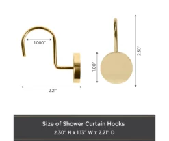 Resort Portfolio Maldives Modern Brass Steel Shower Curtain Hooks, 12-Pack 8 Resort Portfolio Maldives Modern Brass Steel Shower Curtain Hooks, 12-Pack -Home Store 810587994 3