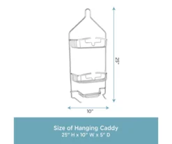 Matte Gray Aluminum 3-Tier Heavy-Duty Hanging Shower Caddy -Home Store 810587998 3