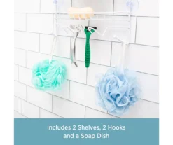 White 2-Tier Hanging Shower Caddy 11 White 2-Tier Hanging Shower Caddy -Home Store 810587999 5