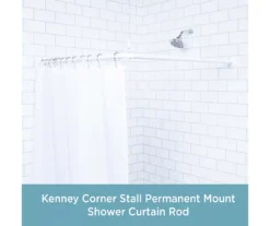 White 36" X 36" L-Shape Permanent Shower Curtain Rod -Home Store 810588006 2