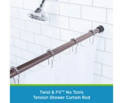 Matte Oil-Rubbed Bronze Twist & Fit Aluminum Adjustable Shower Curtain Rod -Home Store 810588011 5