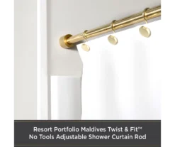 Kenney Resort Portfolio Maldives Twist & Fit Adjustable Shower Curtain Rod 20 Kenney Resort Portfolio Maldives Twist & Fit Adjustable Shower Curtain Rod -Home Store 810588012 2 1