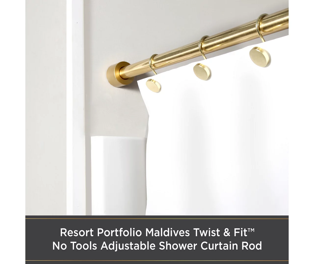 Kenney Resort Portfolio Maldives Twist & Fit Adjustable Shower Curtain Rod 6 Kenney Resort Portfolio Maldives Twist & Fit Adjustable Shower Curtain Rod - Image 4