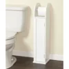 White 2-Tier Cabinet With Toilet Paper Holder