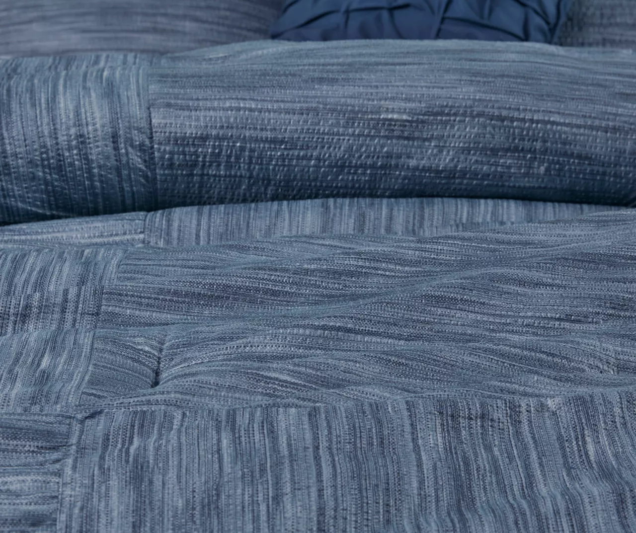 Kelan Navy Streak Patchwork Seersucker Queen 7-Piece Comforter Set 14 Kelan Navy Streak Patchwork Seersucker Queen 7-Piece Comforter Set - Image 12
