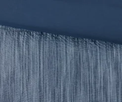 Kelan Navy Streak Patchwork Seersucker Queen 7-Piece Comforter Set 29 Kelan Navy Streak Patchwork Seersucker Queen 7-Piece Comforter Set -Home Store 810590761 810590862 810590861 13