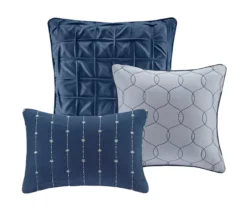 Kelan Navy Streak Patchwork Seersucker Queen 7-Piece Comforter Set 21 Kelan Navy Streak Patchwork Seersucker Queen 7-Piece Comforter Set -Home Store 810590761 810590862 810590861 5