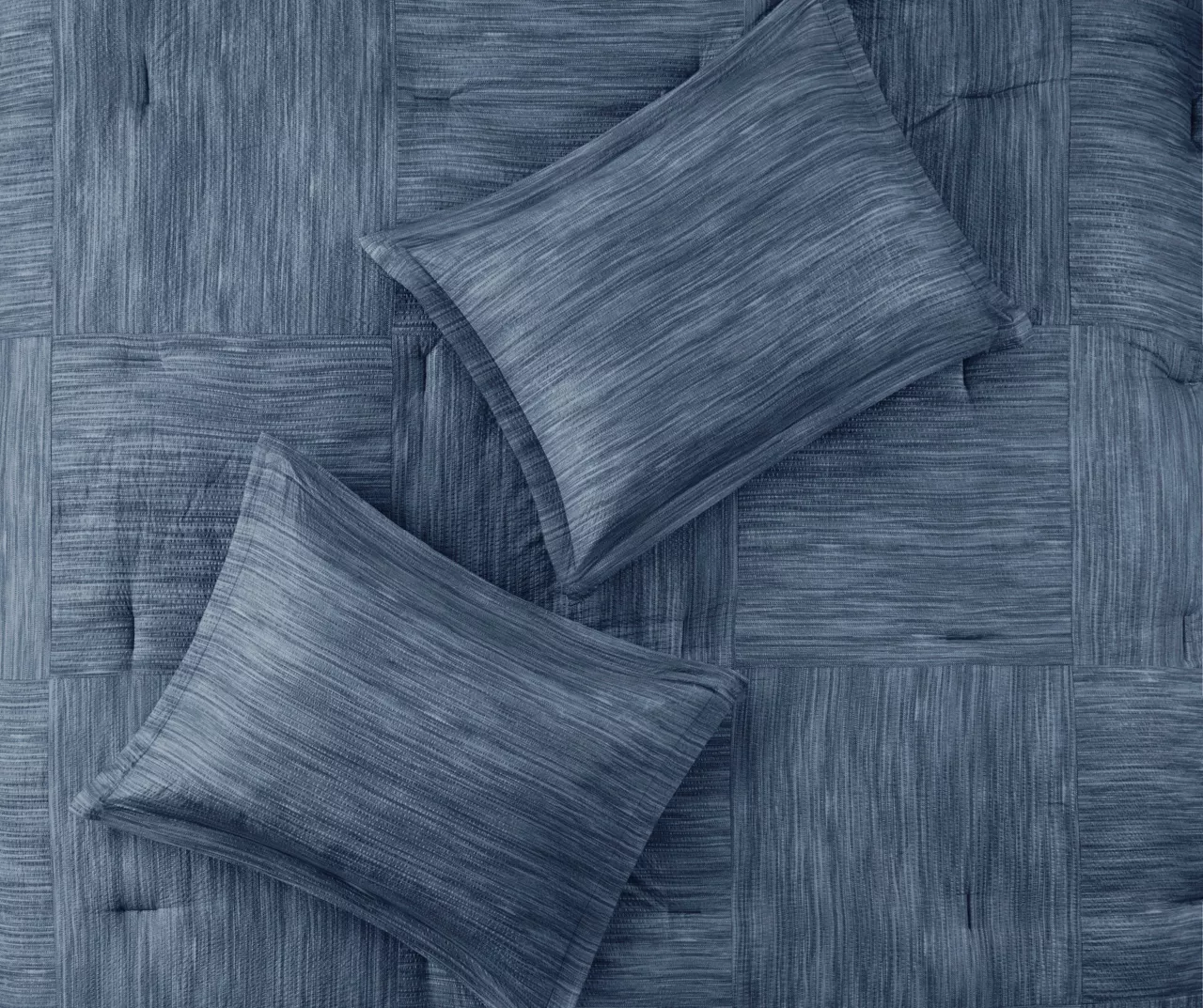 Kelan Navy Streak Patchwork Seersucker Queen 7-Piece Comforter Set 8 Kelan Navy Streak Patchwork Seersucker Queen 7-Piece Comforter Set - Image 6
