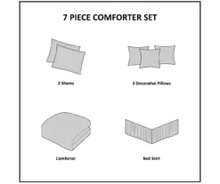 Kelan Gray Streak Patchwork Seersucker King 7-Piece Comforter Set -Home Store 810590769 810590768 810590767 13