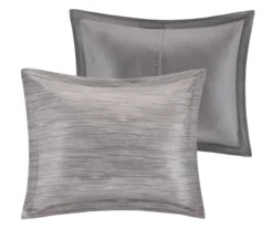 Kelan Gray Streak Patchwork Seersucker King 7-Piece Comforter Set -Home Store 810590769 810590768 810590767 4