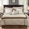 Beverly Taupe & Brown Color Block California King 7-Piece Comforter Set 2 Beverly Taupe & Brown Color Block California King 7-Piece Comforter Set -Home Store 810590772 810590771 810590770 1