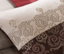 Perry Red & Brown Medallion Jacquard California King 7-Piece Comforter Set -Home Store 810590781 810590780 810590779 4