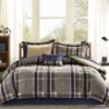Rick Navy & Beige Crisscross Comforter Set 1 Rick Navy & Beige Crisscross Comforter Set -Home Store 810590798 810590797 810590796 810590795 1