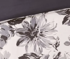 Hannah White & Black Floral Full/Queen 5-Piece Comforter Set -Home Store 810590812 810590811 810590810 10