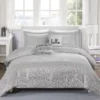 Nova Gray & Silver Metallic Triangle Full/Queen 5-Piece Comforter Set -Home Store 810590824 810590823 810590818 1