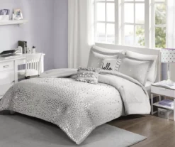 Nova Gray & Silver Metallic Triangle Full/Queen 5-Piece Comforter Set -Home Store 810590824 810590823 810590818 2