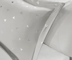 Nova Gray & Silver Metallic Triangle Full/Queen 5-Piece Comforter Set -Home Store 810590824 810590823 810590818 4