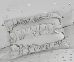 Nova Gray & Silver Metallic Triangle Full/Queen 5-Piece Comforter Set -Home Store 810590824 810590823 810590818 6