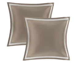 Eliot Tan & Beige Damask Jacquard King 8-Piece Comforter Set -Home Store 810590840 810590839 810590838 3