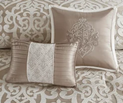 Eliot Tan & Beige Damask Jacquard King 8-Piece Comforter Set -Home Store 810590840 810590839 810590838 6