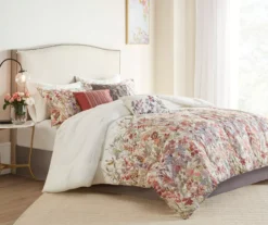 Julia Cream & Multi-Color Watercolor Floral Queen 7-Piece Comforter Set -Home Store 810590848 810590847 810590846 2 1