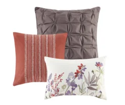 Julia Cream & Multi-Color Watercolor Floral Queen 7-Piece Comforter Set -Home Store 810590848 810590847 810590846 6 1