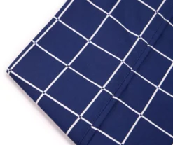 Navy & White Windowpane Print Full 4-Piece Sheet Set -Home Store 810590916 810590917 810590918 1 A8