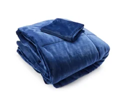 Blue Regal Plush Reversible Queen/King 3-Piece Comforter Set -Home Store 810590923 A8 2 1
