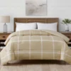 Tan & White Windowpane Reversible Full/Queen Comforter -Home Store 810590931 810590932 B0 3