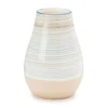 Blue & Tan Stripe Ceramic Vase -Home Store 810591366 A0 1 1