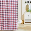 Winchester Red & Blue Plaid Polyester Shower Curtain Set -Home Store 810591903 A0 1