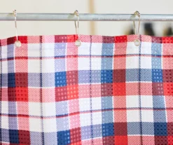 Winchester Red & Blue Plaid Polyester Shower Curtain Set -Home Store 810591903 A8 3
