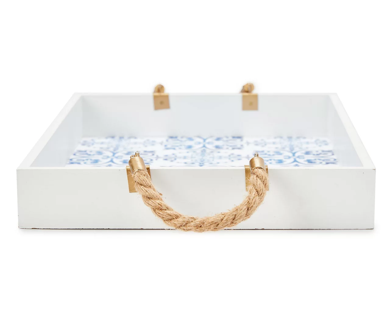 Grecian Getaway Blue & White Tile Print Decorative Tray 5 Grecian Getaway Blue & White Tile Print Decorative Tray - Image 3