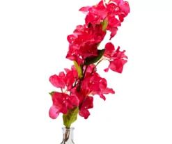 Grecian Getaway Red Artificial Bougainvillea Stem With Glass Vase 5 Grecian Getaway Red Artificial Bougainvillea Stem With Glass Vase -Home Store 810592588 A8 1