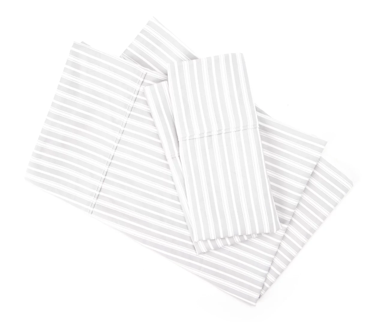 Gray & White Stripe Full 4-Piece Microfiber Sheet Set 3 Gray & White Stripe Full 4-Piece Microfiber Sheet Set