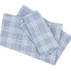 Blue & White Grid Plaid King 4-Piece Microfiber Sheet Set 1 Blue & White Grid Plaid King 4-Piece Microfiber Sheet Set -Home Store 810593079 810594255 810594256 A0