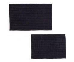 Black 2-Piece Bath Rug Set