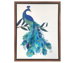 Blossom Blue Embellished Peacock Framed Wall Art