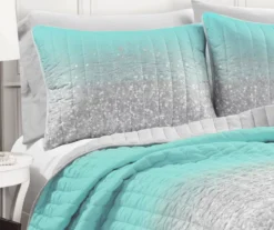 Lush Decor Glitter Ombre Print Quilt & Pillowcase Set -Home Store 810595922 3
