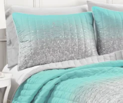 Lush Decor Glitter Ombre Print Quilt & Pillowcase Set -Home Store 810595923 3