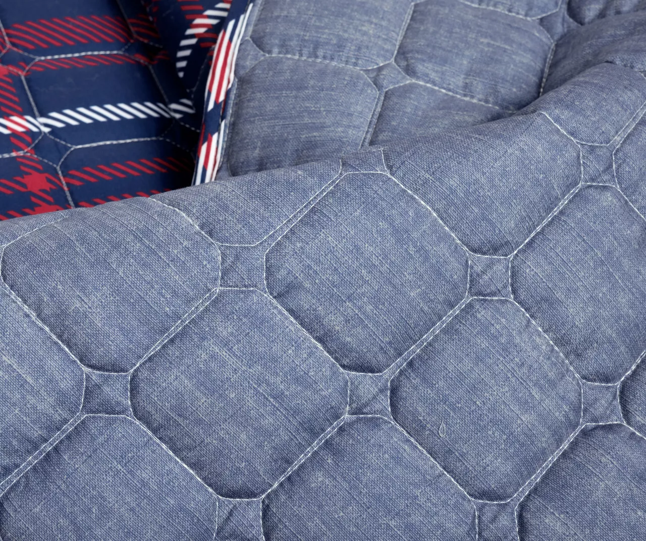 Lush Decor Grayson Farmhouse Navy & Red Plaid Reversible Quilt Set 15 Lush Decor Grayson Farmhouse Navy & Red Plaid Reversible Quilt Set - Image 13