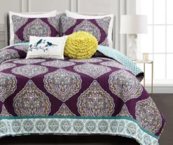 Lush Decor Harley Purple & Turquoise Paisley Arabesque Quilt Set 18 Lush Decor Harley Purple & Turquoise Paisley Arabesque Quilt Set -Home Store 810595938 1