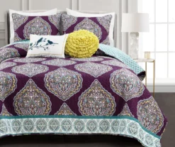 Lush Decor Harley Purple & Turquoise Paisley Arabesque Quilt Set 24 Lush Decor Harley Purple & Turquoise Paisley Arabesque Quilt Set -Home Store 810595939 1