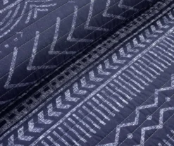 Hygge Navy & White Geometric Reversible Full/Queen 3-Piece Quilt Set -Home Store 810595990 2